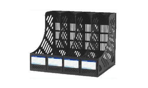 Лоток для документів вертикальний Economix E31902-01 чорний, 4 відділення, збірний, фото 2