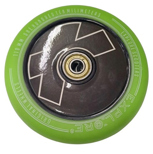 Колесо Explore для трюкового самокату 110 мм литий диск колір салатовий, фото 1