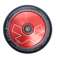 Колесо Explore для трюкового самокату 120 мм дюралевий литий диск колір червоний