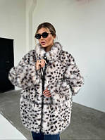 Шуба з еко-хутра рись ''Денна''