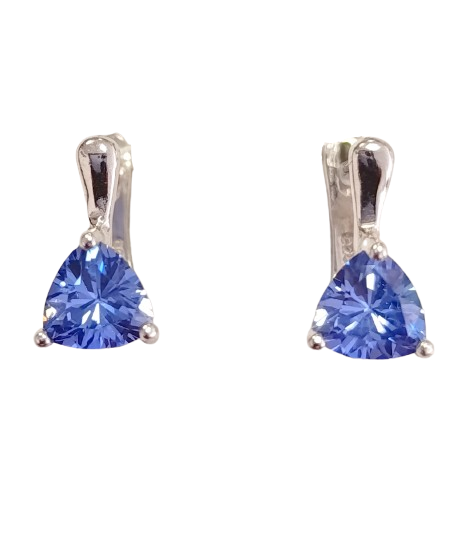 Срібні сережки з танзанітом СТ1012/м-тз, фото 1