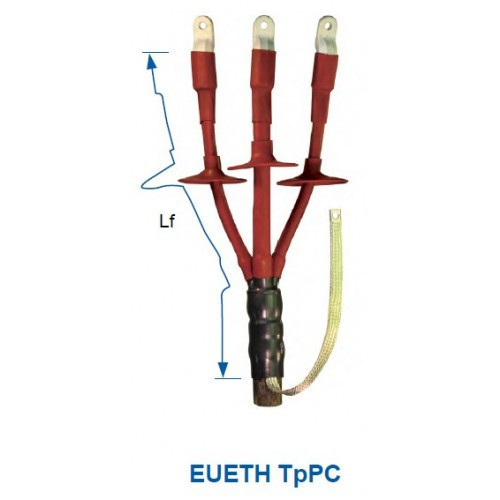 Кабельна муфта EUETH TpPC 12 50-120 850 СМ з наконечниками для трижильного кабелю 10 кВ, фото 1