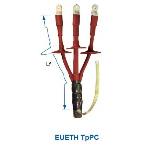 Кабельна муфта EUETH TpPC 12 120-240 1200 СМ з наконечниками для трижильного кабелю 10 кВ, фото 1