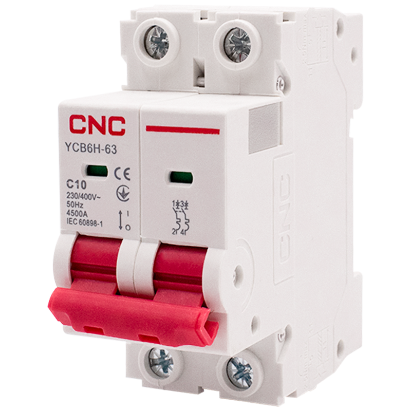 Модульний автоматичний вимикач CNC YCB6Н-63 2Р 10А 4,5кА С (Б00030018) для AC, IP20, фото 1