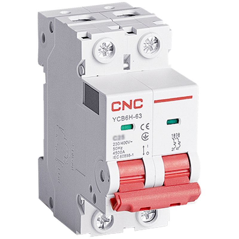 Модульний автоматичний вимикач CNC YCB6Н-63 2Р 40А 4,5кА D (Б00038375) для захисту електричних кіл, фото 1