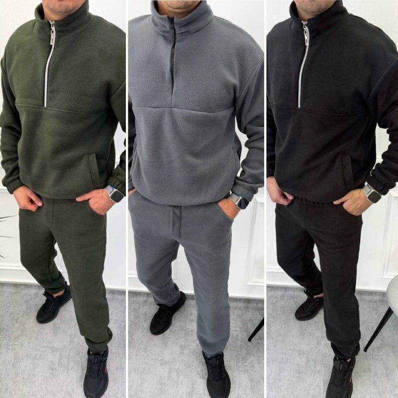 Чоловічий спортивний костюм; Колір: синій, хакі, чорний, моко, сірий; Розмір: S(44-46), M(48-50), L(52-54);, фото 1
