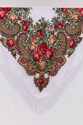 Платок "Романтические цветы" (белый), фото 2
