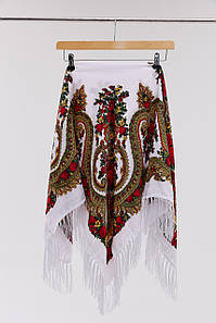 Хустинка "Квіти полісся" (біла)