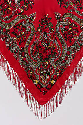 Хустинка "Квіти полісся" (червона), фото 2