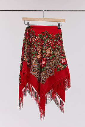 Платок "Романтические цветы" (красный), фото 1