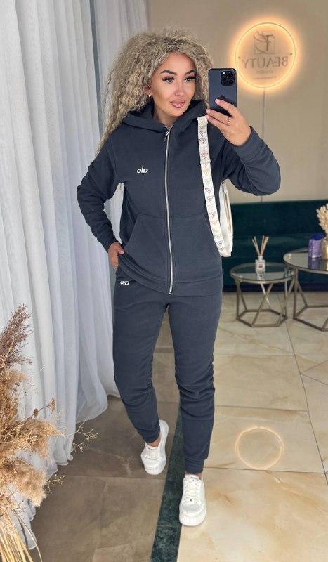 Жіночий прогулянковий костюм; Кольори: графіт, чорний, моко; Розміри: 42-44, 46-48, 50-52 ;, фото 1