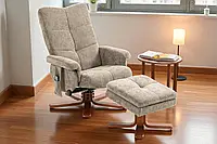 Масажне релакс-крісло з підігрівом і пуфом Avko Style ARMH 020 до 110 кг - для тих, хто цінує комфорт та розслаблення Капучино