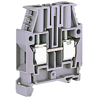 Клемник CNC JXB-10 ø0,5-10 на DIN-рейку сірий (000000597) для проводов, гвинтовий зажим, IP20