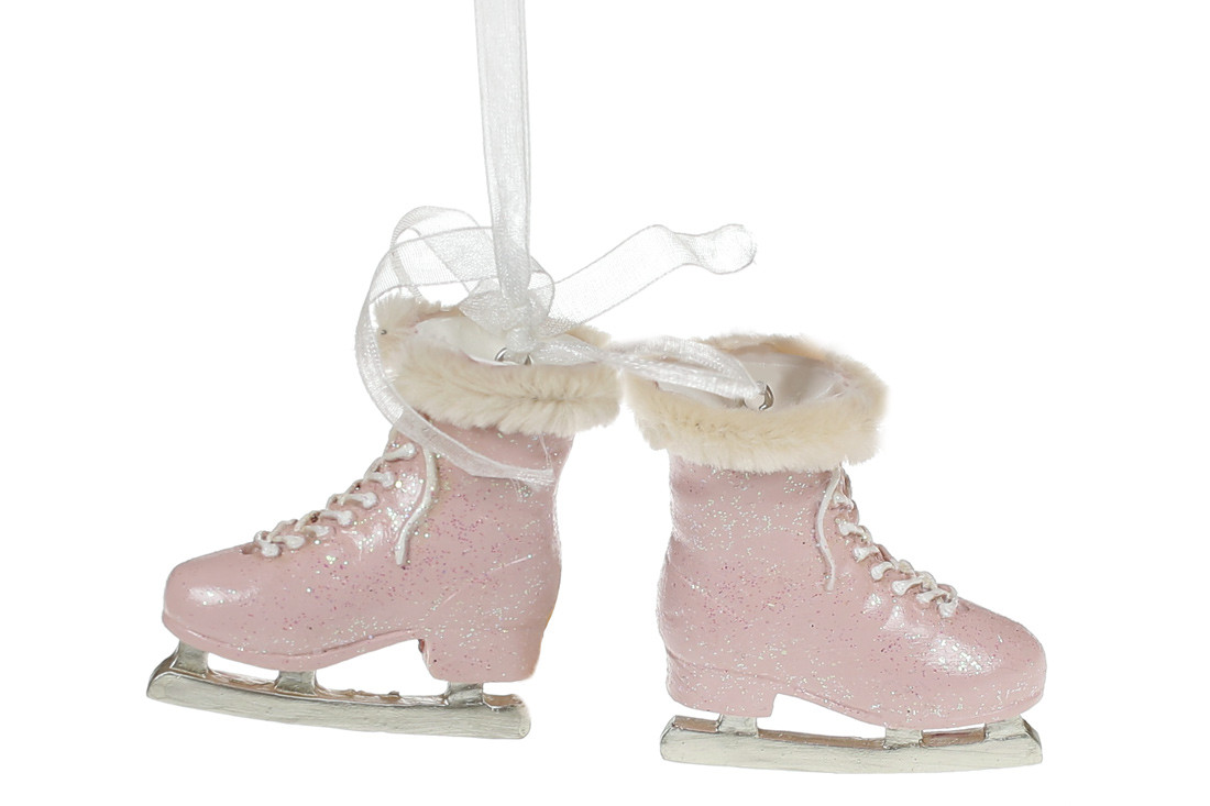 Ялинкова прикраса Ковзани рожеві 6см, фото 1