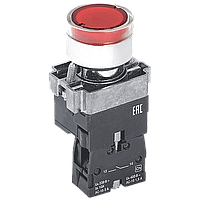 Кнопка з підсвіткою CNC LAY5-ВW3465 NO+NC червона (Б00032386) 400В, кругла, IP40