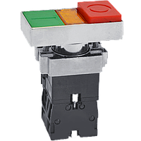 Подвійна кнопка з підсвіткою CNC LAY5-ВW8365 NO+NC червона/зелена (000000852) 400В, IP40