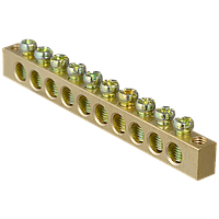 Нульова шина CNC 6х9 63А 1м (000001020), довжина 1000мм, тип з'єднання Гвинтовий зажим