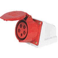 Стаціонарний роз'єм CNC YHT-114 3Р+N 16А IP44 (000000464) червоний, пластик, 380В