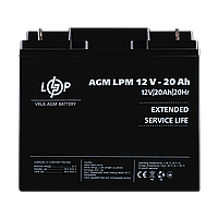 Акумулятор AGM LPM 12V - 20 Ah, свинцево-кислотний, ємність 20 Ah, напруга 12V