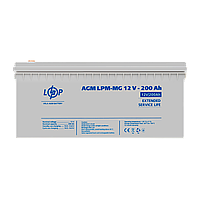 Акумулятор мультигелевий LPM-MG 12V - 200 Ah, AGM, для безперебійного живлення