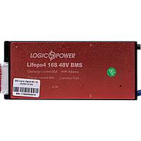 BMS плата LiFePO4 48V 16S Dis 80A Ch 40A, система керування, контроль напруги, балансування