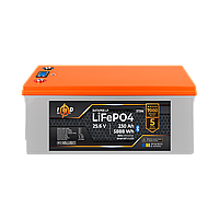 Акумулятор LP LiFePO4 25,6V - 230 Ah (5888Wh) (BMS 200A/100А) пластик LCD Smart BT для ДБЖ, глибокий цикл