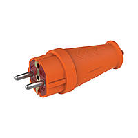 Вилка пряма з заземленням каучукова, ступінь захисту IP44, для побутового та професійного використання