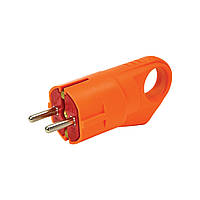 Вилка кутова з вушком з заземленням каучукова, ступінь захисту IP44, ударостійка конструкція