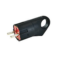 Вилка кутова з вушком з заземленням каучукова, IP44, для побутового та професійного використання