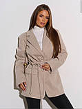 Кашемірове жіноче пальто-піджак до середини стегна мокко, S-M, L-XL, фото 7