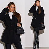 Кашемірове жіноче пальто-піджак до середини стегна мокко, S-M, L-XL, фото 5