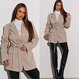 Кашемірове жіноче пальто-піджак до середини стегна мокко, S-M, L-XL, фото 8
