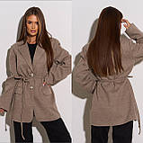 Кашемірове жіноче пальто-піджак до середини стегна мокко, S-M, L-XL, фото 2