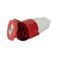 Штепсельне гніздо з заземленням, біле, корпус ABS, для установки в стіну