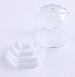 Підставка для фрез із кришкою 6 гран (48 шт.) Біла