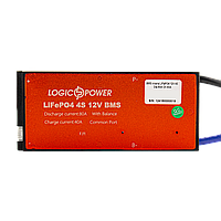 BMS плата LiFePO4 12V 4S Dis 80A Ch 40A, система управління та балансування для акумуляторів