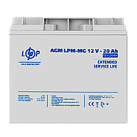 Акумулятор мультигелевий LPM-MG 12V - 20 Ah, AGM, для безперебійного живлення, 800 циклів заряд/розряд