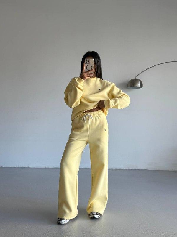 Жіночий прогулянковий костюм; Кольори: блакитний, лимонний, чорний, Бордо, бежевий; Розміри: 42-46;48-52;, фото 1