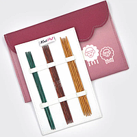 Набір дерев'яних шкарпеткових спиць KnitPro Symfonie Dreamz «STARTER SET» 15 cм