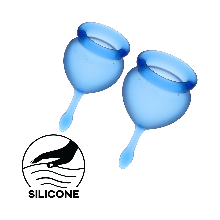 Набір гігієнічних менструальних чаш Satisfyer Feel Good Dark Blue