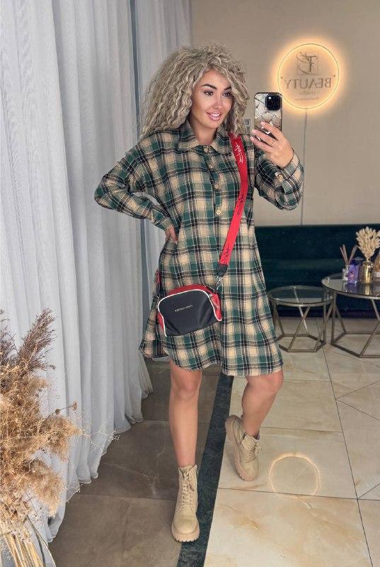 Женское платье-рубашка ; Разные цвета ; Размеры 42-46; 48-52 ;, фото 1