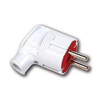 Вилка кутова з заземленням, ABS-пластик, ступінь захисту IP20, для побутового та професійного використання