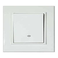 Вимикач реверсивний білий MINA, одноклавішний, 250V, внутрішній