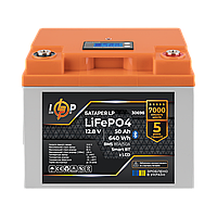 Акумулятор LP LiFePO4 12,8V - 50 Ah (640Wh) (BMS 80А/50A) пластик LCD Smart BT, для ДБЖ и резервного живлення