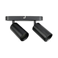 Світильник-спот JOKER-2 чорний, накладний, циліндричної форми, під лампи GU10 до 2х10 Вт