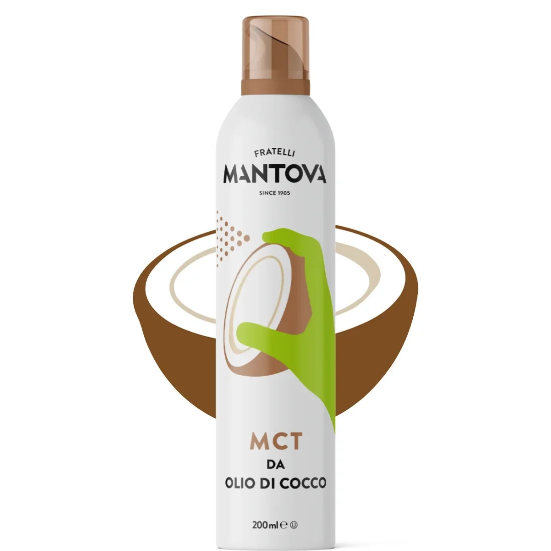 Олія-спрей Fratelli Mantova MCT DA Olio di Cocco кокосова Extra Virgin 200 мл Італія, фото 1