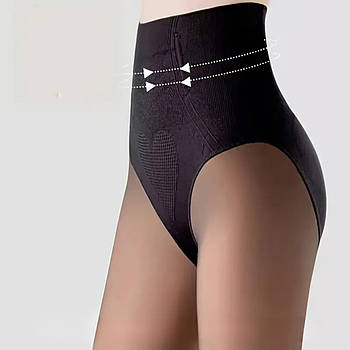 Теплі жіночі колготки з утяжкою на флісі з ефектом голих ніг Корона 54-60