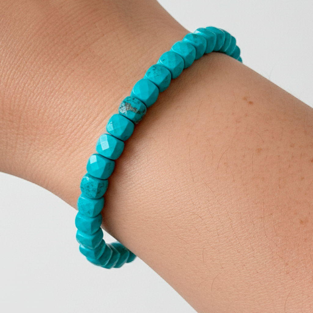 Браслет з бірюзою Blue Pine 7х7, 0263ТБ, фото 1