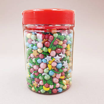 Посипка коктейль Новорічна ялинка 80 г (баночка)