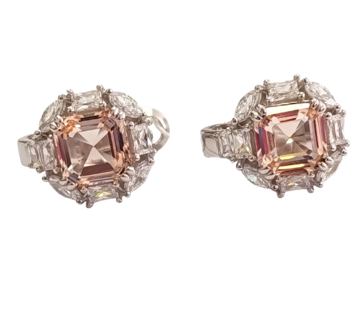 Срібні сережки з морганітом СТ04-мгц, фото 1